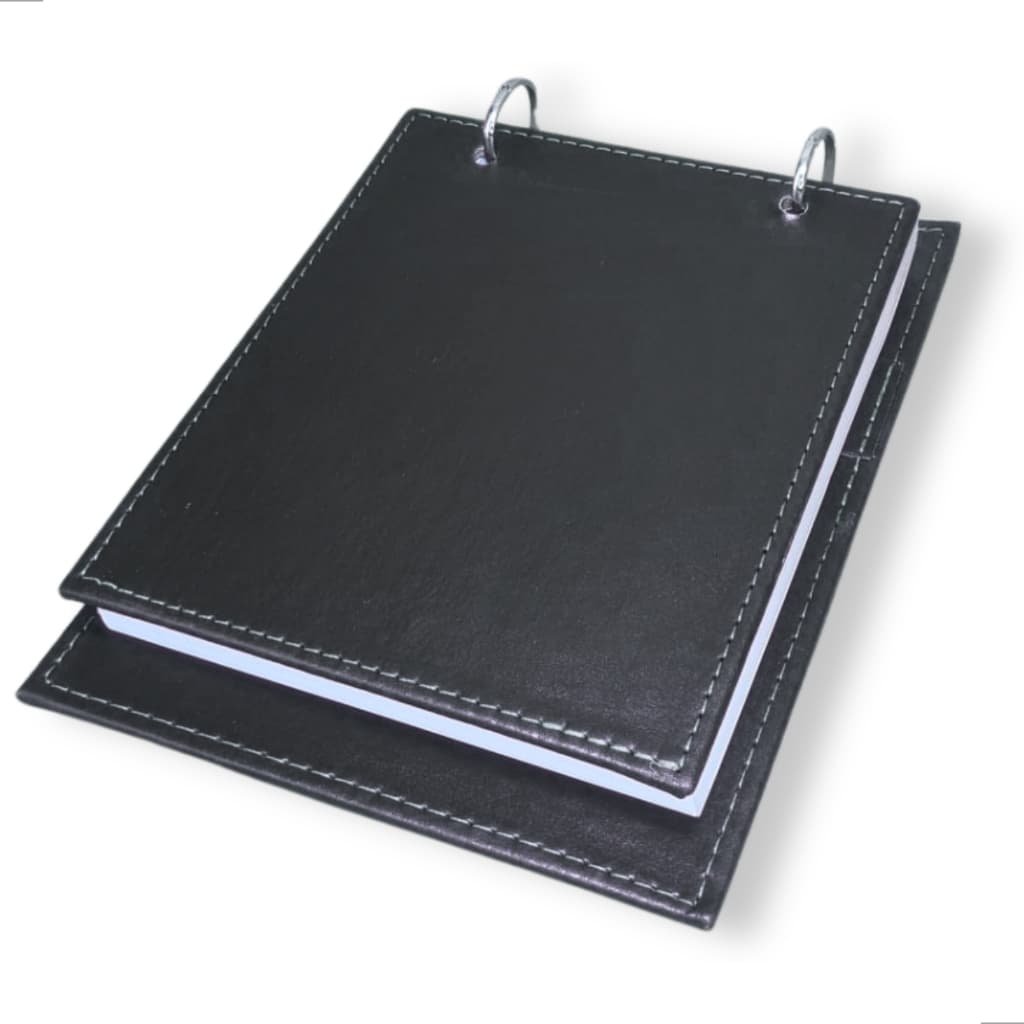 Bloco De Anotações Caderneta C/ Argolas Capa Couro Executiva