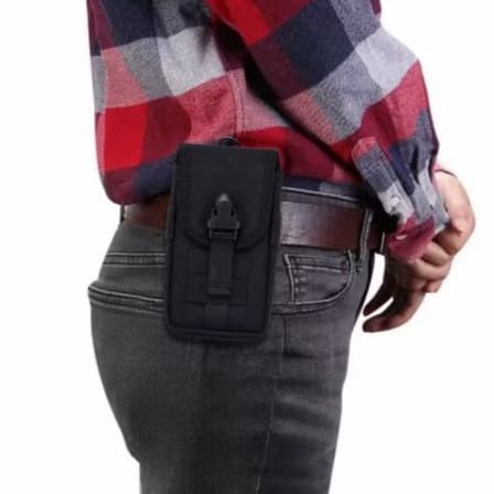 Bolsa De Cintura Masculino Porta Celular Com Bolsos Para Objetos  Medidas Aprox : A 19CM , L 03CM , C 10CM