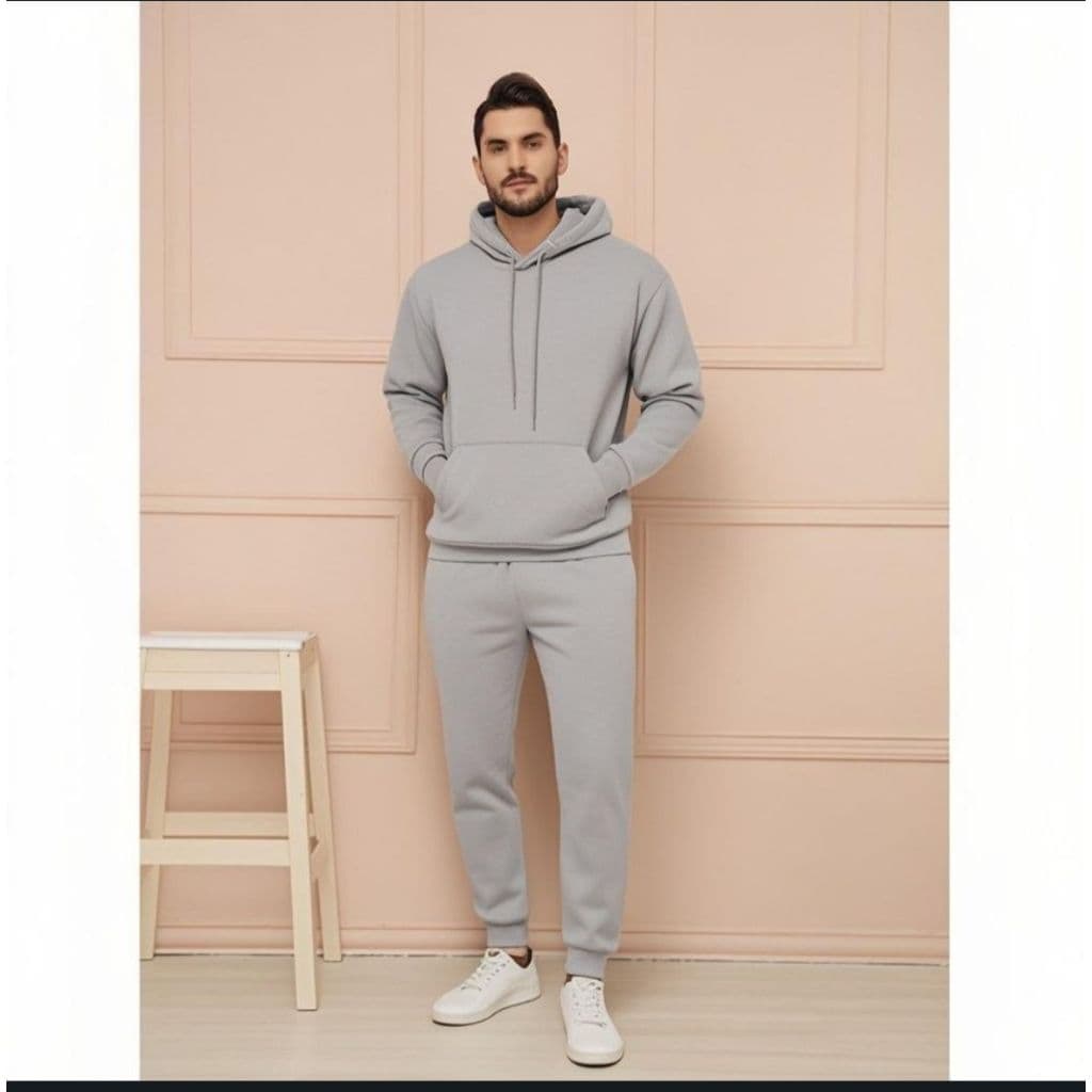 Conjunto Moletom Masculino Adulto Com Bolsos e Capuz