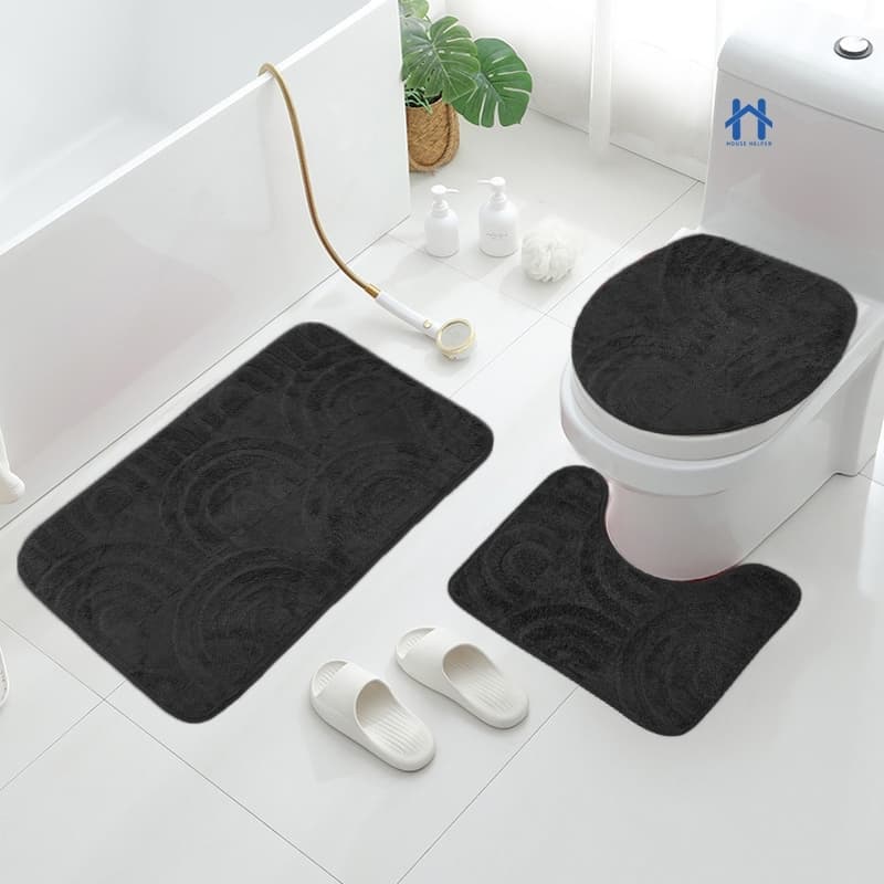 Kit 3 Tapetes para Banheiro Antiderrapante Pelo baixo e Macio