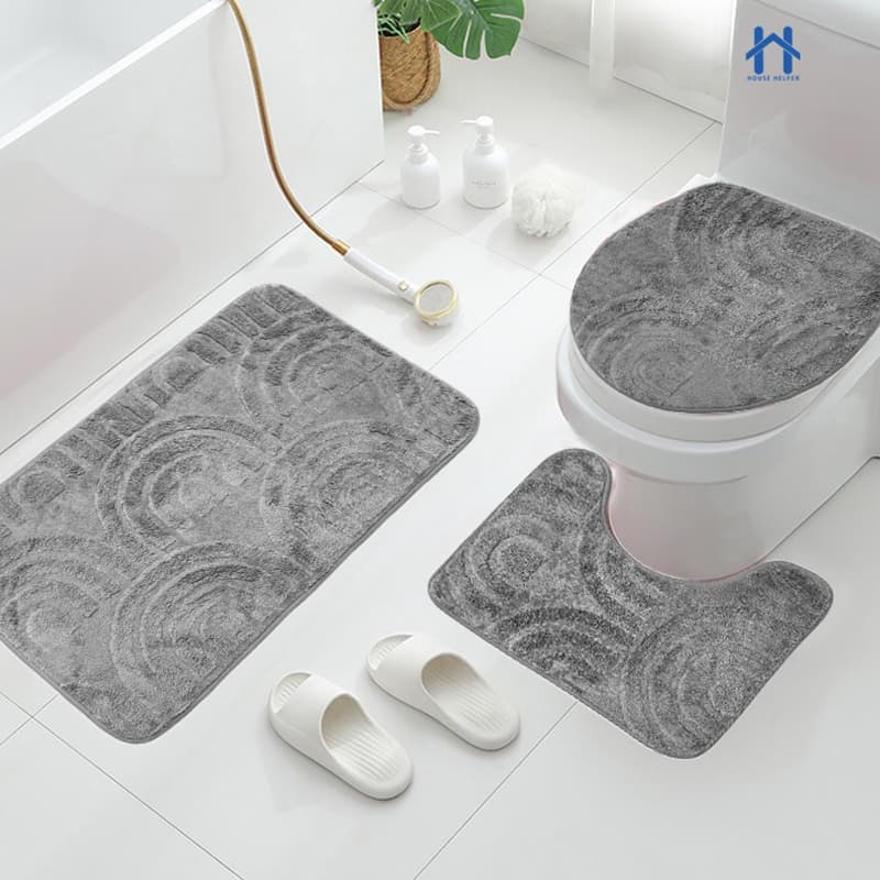 Kit 3 Tapetes para Banheiro Antiderrapante Pelo baixo e Macio