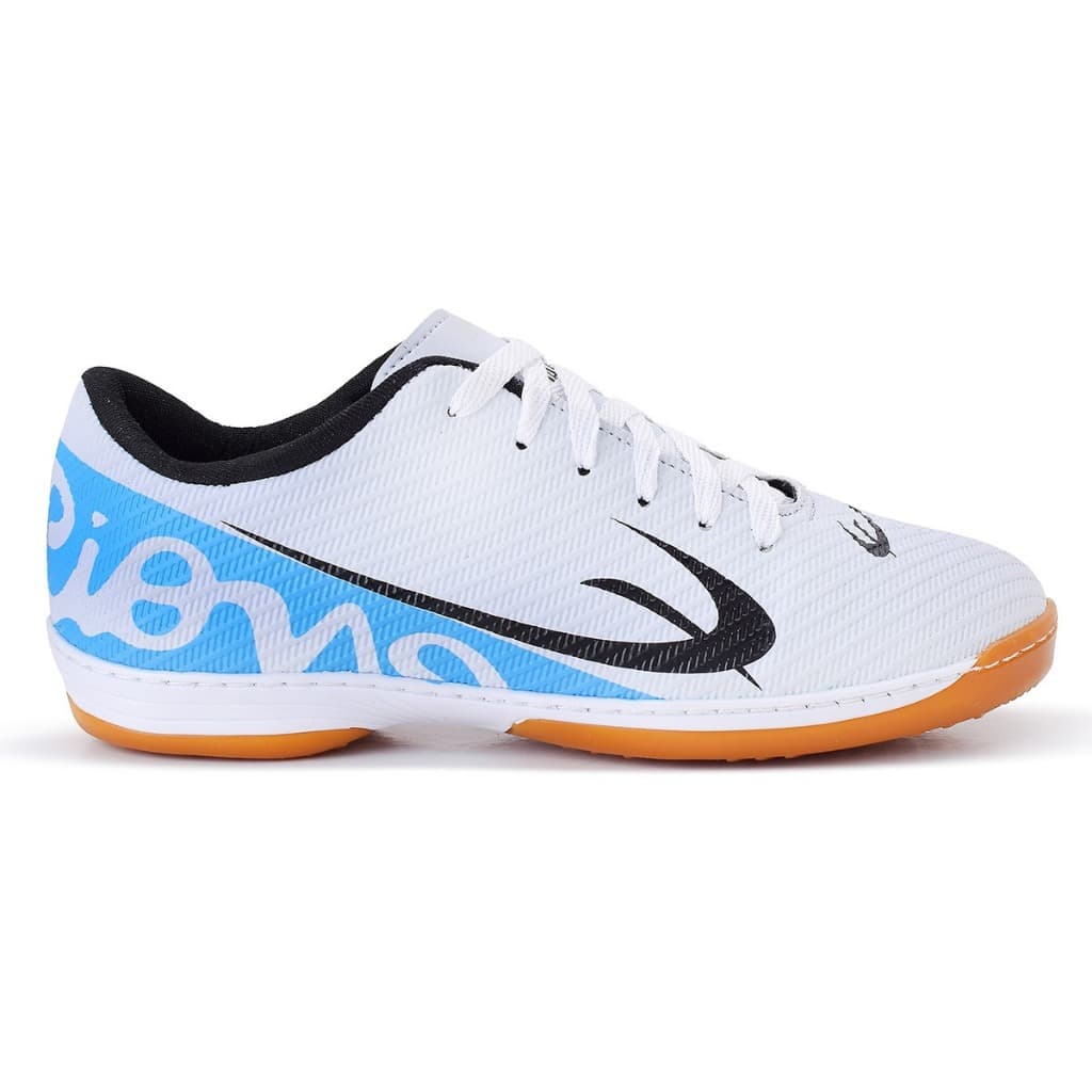 Chuteira de Futsal Quadra/Salão Azul com Solado Costurado – Conforto e Durabilidade Profissional