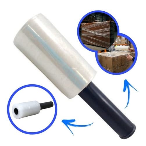 4 Rolos Filme Stretch C/ Cabo Adaptador (10cm) 100 Metros (cada)