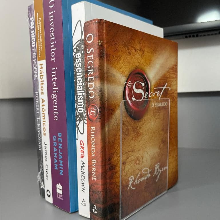 Apoio de Livros Cristal em Acrílico Estudo e Organização