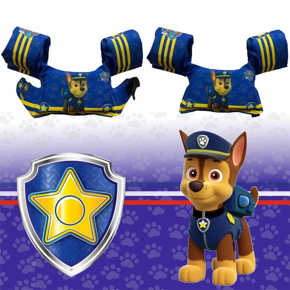 Bóia Infantil de Braço com Peitoral - Até 7 Anos (25kg) colete salva vidas desenho infantil Chase