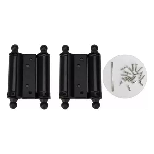 2pcs Dobradiças Dupla Ação 3 Preto Aço Porta Vai-e-vem
