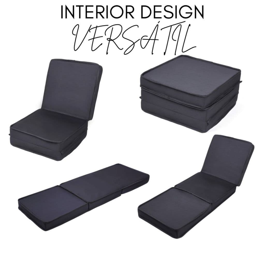 Puff Solteiro multiuso 4X1 portátil colchonete colchão poltrona puff dobrável prático