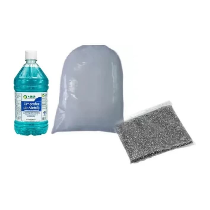 Kit Limpeza Polimento Tamboreador Esfera 1,5 Mm Shampoo Pó b5