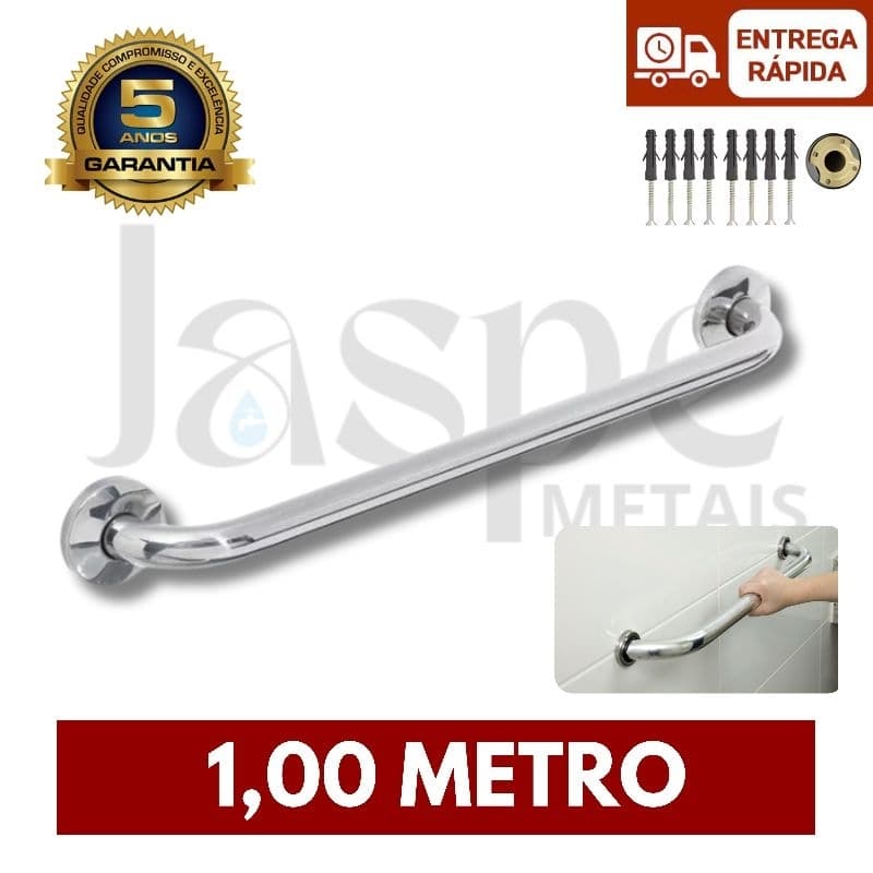 ALÇA DE APOIO 1 METRO BARRA DE SEGURANÇA BANHEIROS PISCINAS CORRIMÃO ACESSIBILIDADE