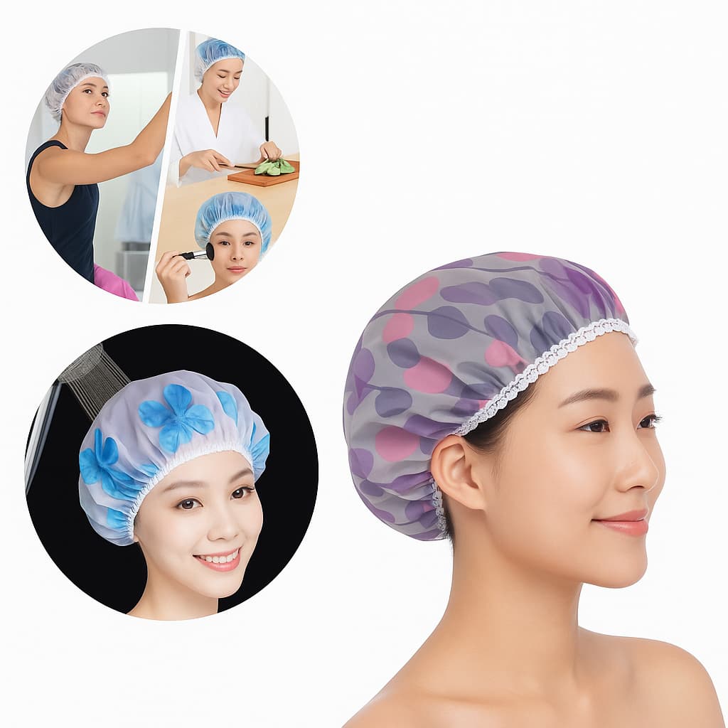 Kit Touca de Banho Impermeável com Elástico Reutilizável para Tintura Hidratação 2 5 9 12 Un
