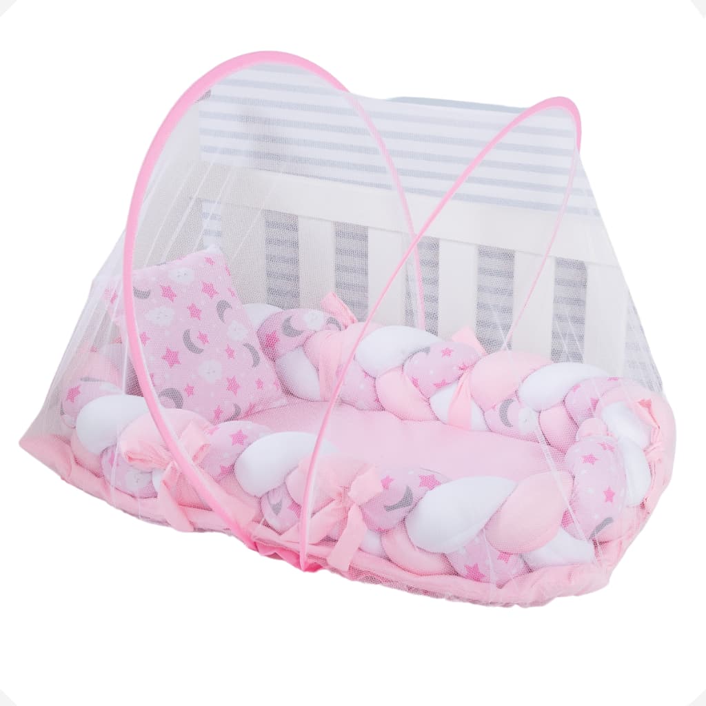 Ninho Trança Redutor De Berço Mosquiteiro Tule Insetos
