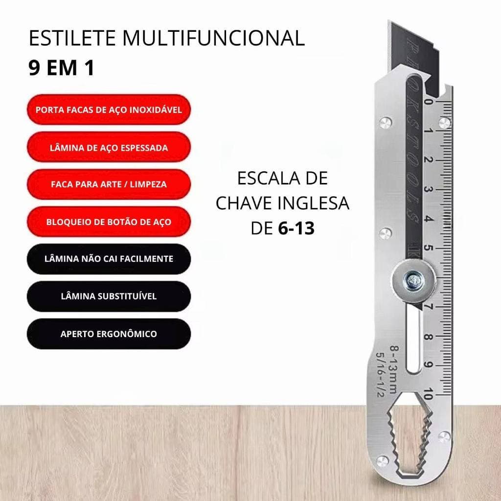 Estilete Profissional 18mm Com Trava Aço Inox Maciço Precisão