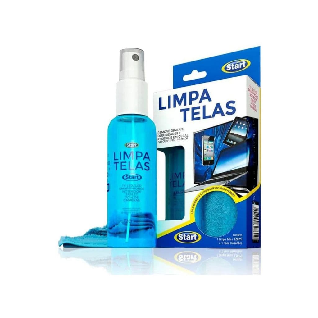 Limpa Tela Start Com Pano Microfibra Limpador Isopropílico