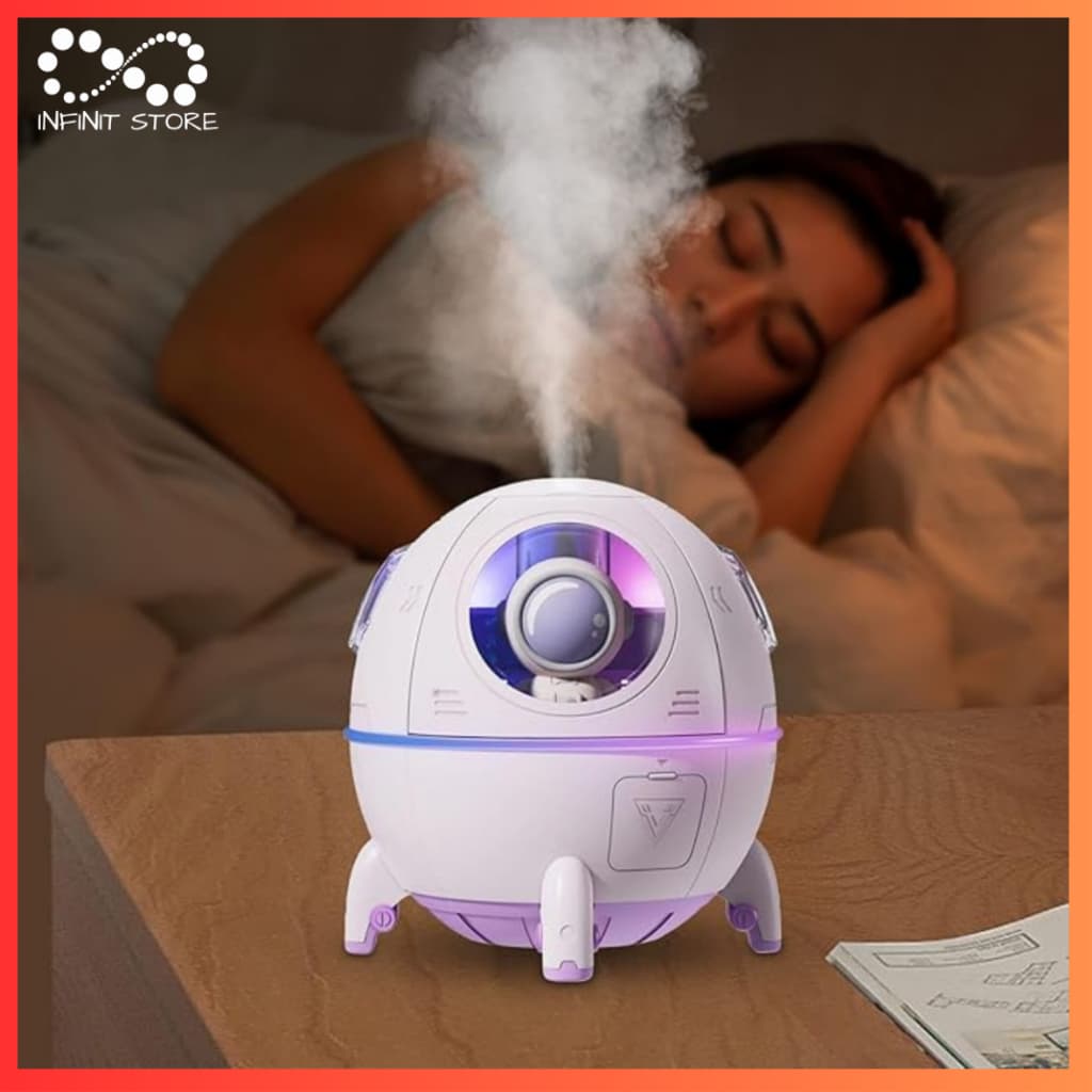 Umidificador De Ar Astronauta 220 ml LED Purificador De Ar