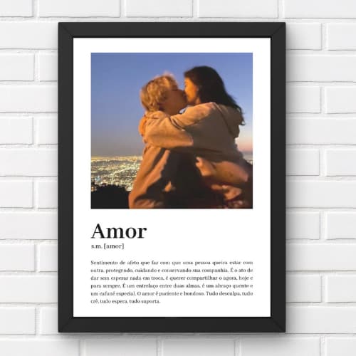 Quadro personalizado com foto e texto Moldura e Acetato A4