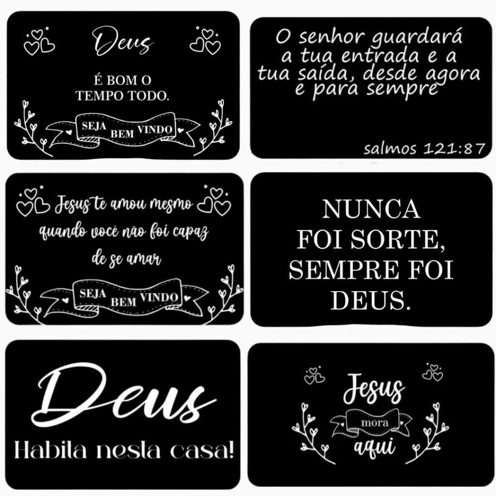 Tapete de Entrada Porta Antiderrapante Costura Reforçada - Versículo - Evangélico - Oração