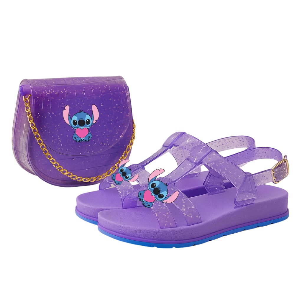 Kit Sandália Infantil Feminina com Bolsinha – Confortável e Estilosa para Meninas