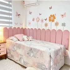 Kit Cabeceira Estofada Nuvem Tecido Suede 60x20 Solteiro Casal Queen King em L