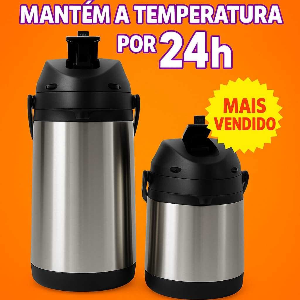 Garrafa Térmica 2,5 ou 4 litros Quente E Frio Aço Inox
