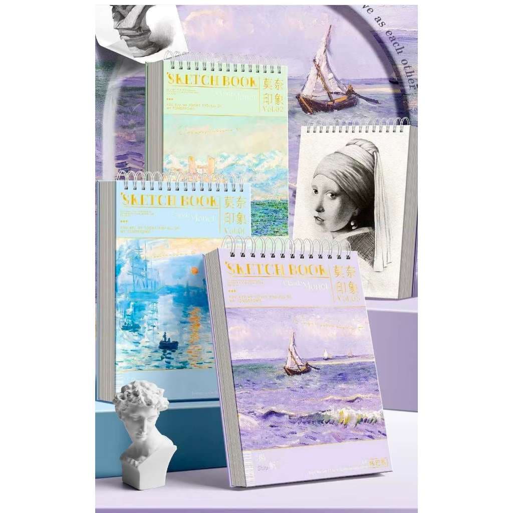 Caderno de desenho tamanho 16K espesso 60 folhas sketchbook 140g -(2233)