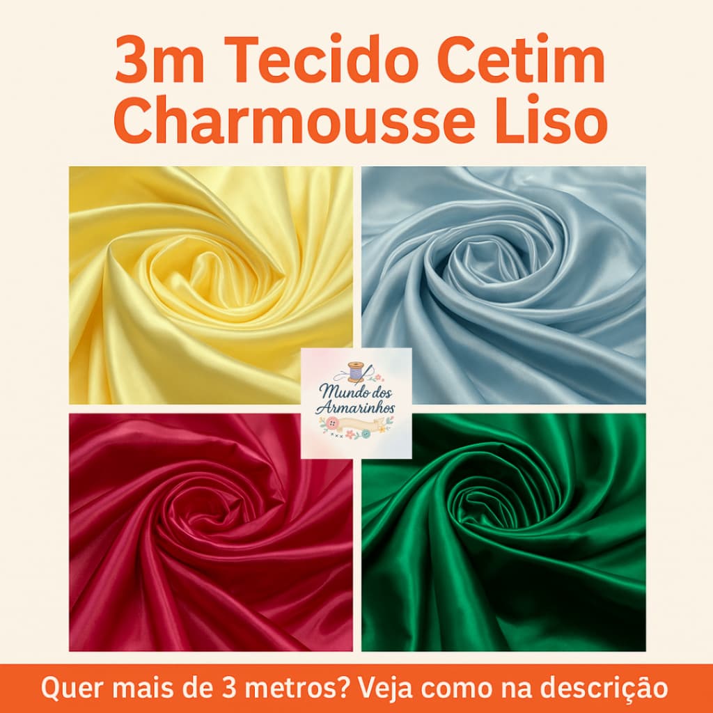 Tecido Cetim Charmousse 3 Metros – Largura 1,50m | Macio e Brilhante