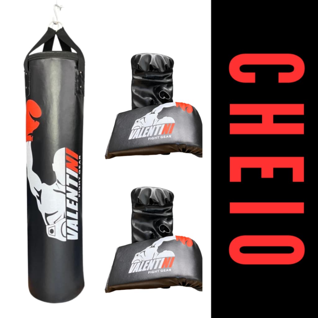 Saco de Pancada VALENTINI 120 cm CHEIO Boxe + 2 PAR DE LUVA BATE SACO