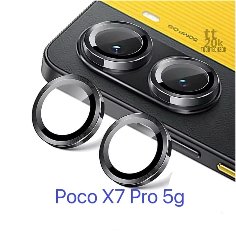 Kit Película Protetora de Lentes de câmera Lisa de metal para Redmi Poco X7 Pro 5g