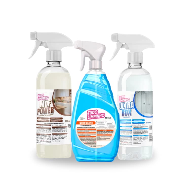 KIT TRIO SPRAY + MDF POWER + ULTRA BOX TUDO LIMPINHO