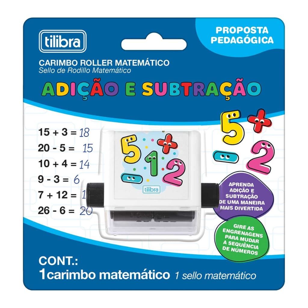Carimbo Roller Matemático Tabuada / Adição e Subtração - Tilibra