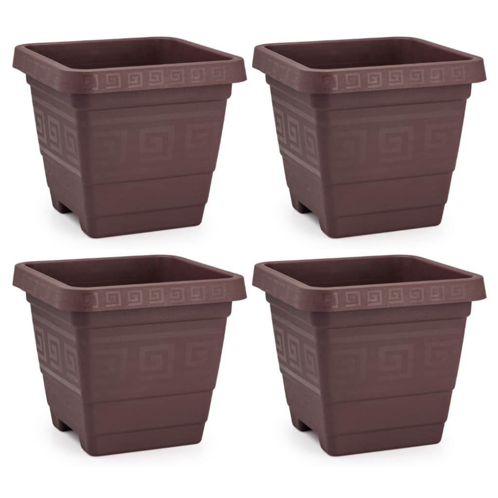 Kit 4 Vasos Quadrados 18L Grandes para Horta, Jardim, Flores, Plantas e Ervas – Plástico Reforçado