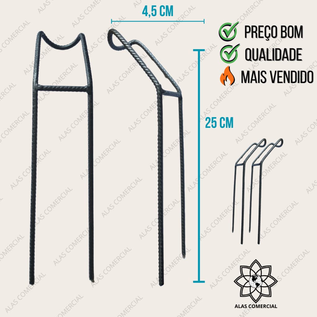 2x Suporte Apoio para Vara de Pesca 25cm Resistente para Pesqueiro, Barranco e Vara Telescópica