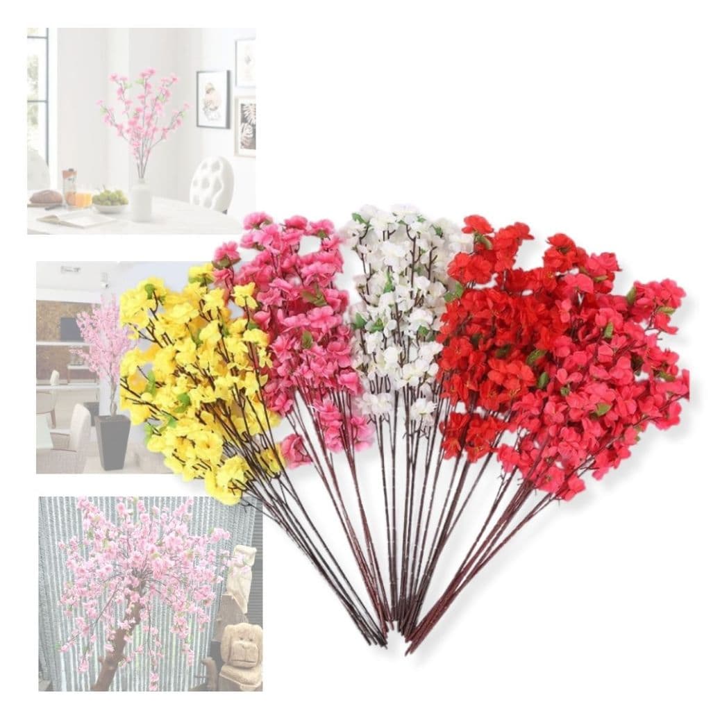 10 Galhos Flor Cerejeira Artificial 1,20m Decorativa Planta