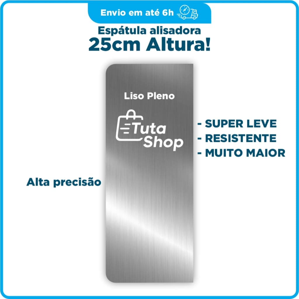 Espátula decorativa alisadora aço inox 25cm altura Espátula para Bolo inox