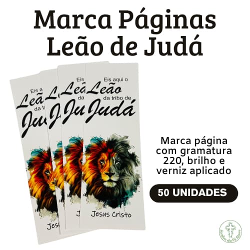 Marca Página Leão de Judá. 50 Unidades. Lembrancinha.