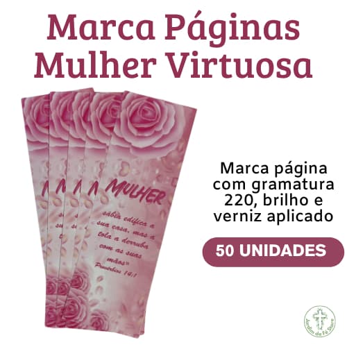 Marca Página Mulher Sábia Virtuosa 50 Unidades