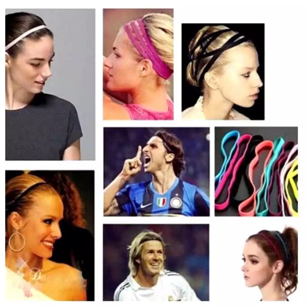 Kit 6 Faixas Tiara Para Prender o Cabelo Esportes Headband Unissex