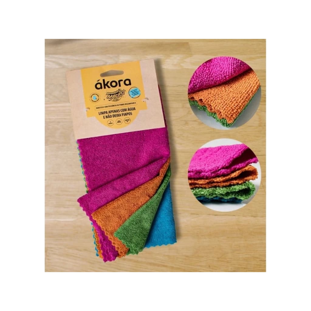 4 Pano Mágico Original Ákora 30x30 Sem Costura