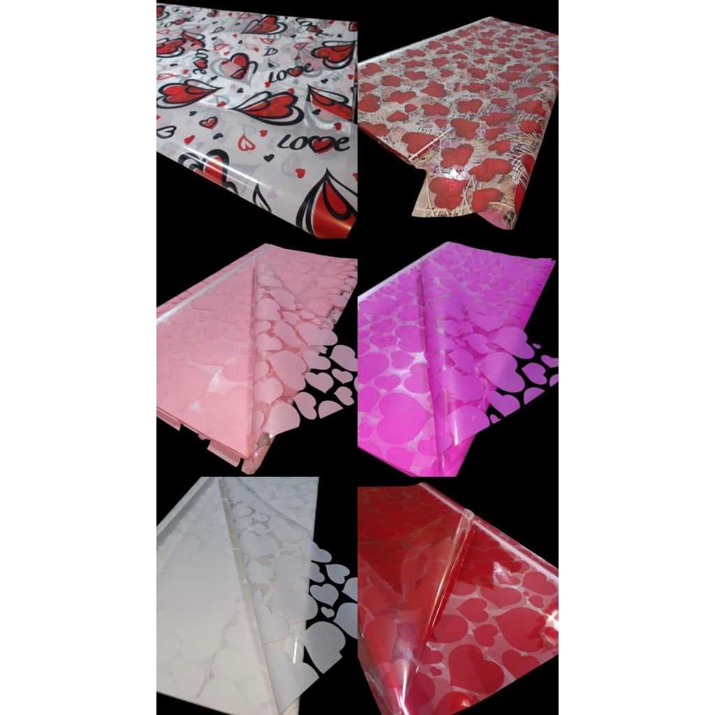 Papel Poli Sujinho  coração 50cm x 69cm - embalagem para embrulhos, cestas e presentes