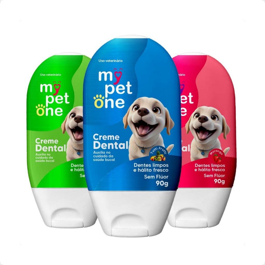 Creme Dental Menta, Tutti Frutti, Morango Mypetone - 90g