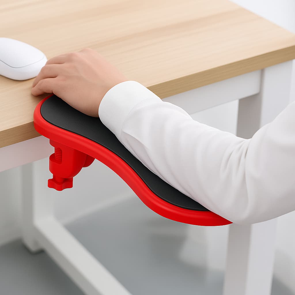 Suporte Ergonômico de Braço para Mesa 13,5x29cm – Reduz Dores, Gira 180°, Ideal para Escritório e Home Office