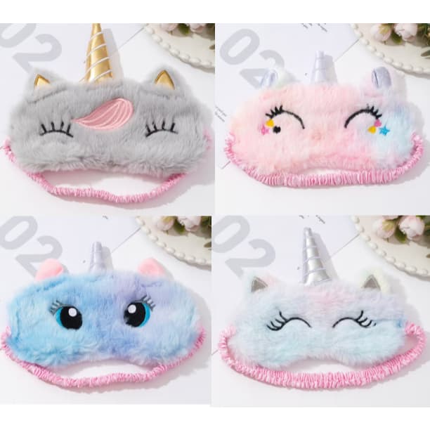 Máscara de Olhos , Mascara de Dormir Olhos Unicórnio Desenho Animado Fofa Pelucia Adequada Para Descanso Diario  MAS002