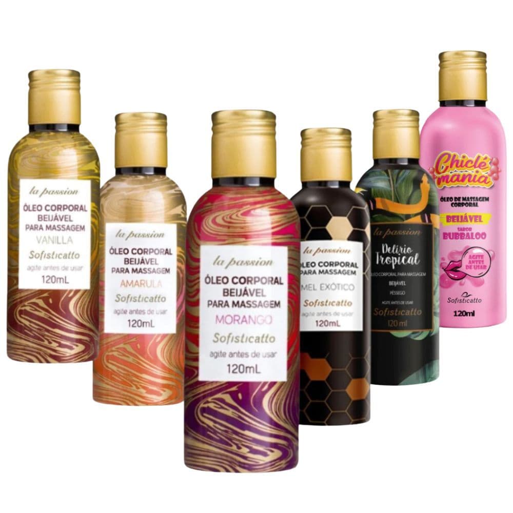 Óleo Corporal Beijavél Para Massagem Relaxante Sensual Intima Sabores Morango Amarula Vanilla Mel