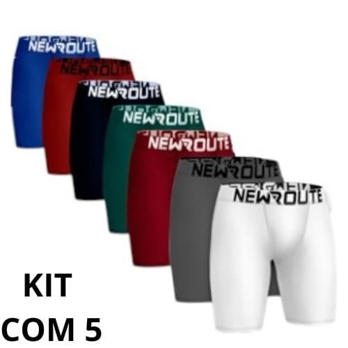 Kit 5 Cueca Box Ciclista Do P ao XGG Cueca Boxer Longa