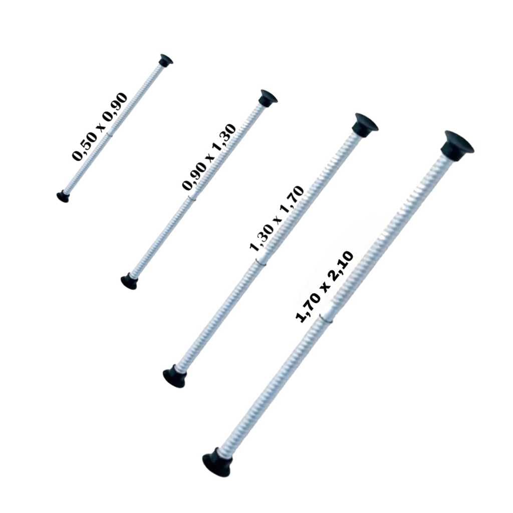 Varão Suporte Regulável Tubo Extensível para Cortina de Box Banheiro Pia 100% Alumínio