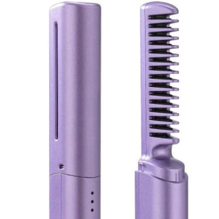 2em1 Escova De Alisamento Capilar Alisador De Cabelo Aquecido Recarregável Mini Pente Portátil