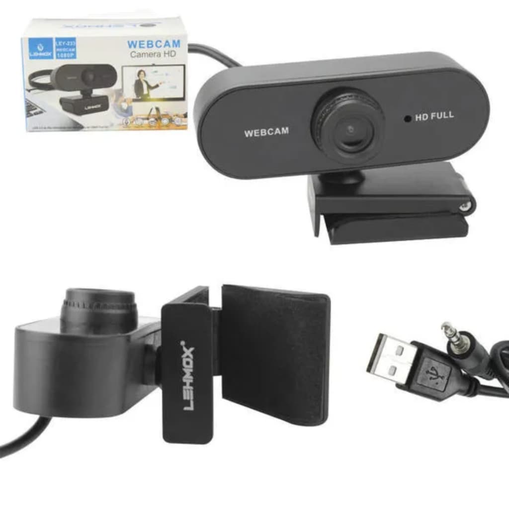 Webcam Full HD 1080P USB com Microfone Lehmox Ley-233