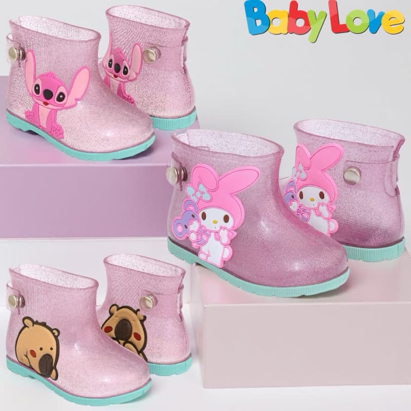 Bota galocha infantil feminina menina botinha lançamento confort