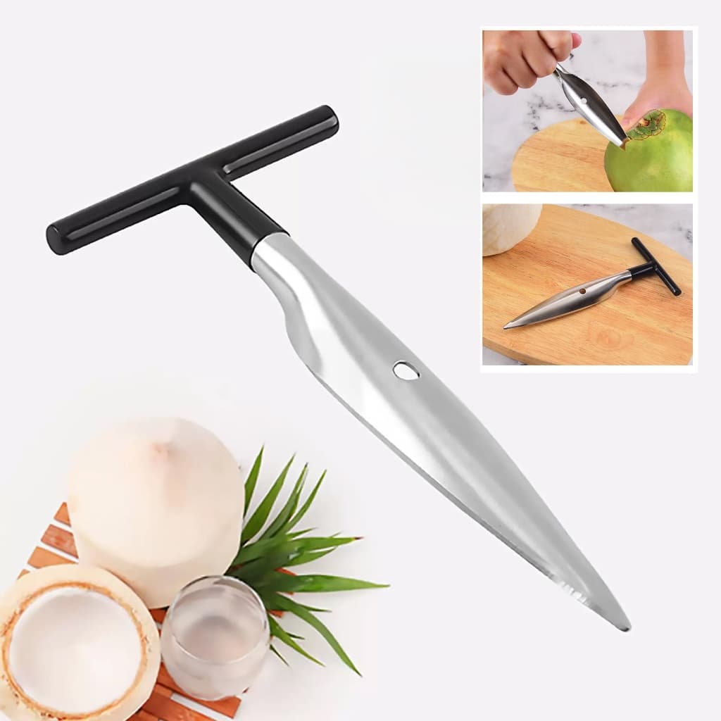 Fura Coco Em Aço Inox Profissional Resistente Abridor Manual