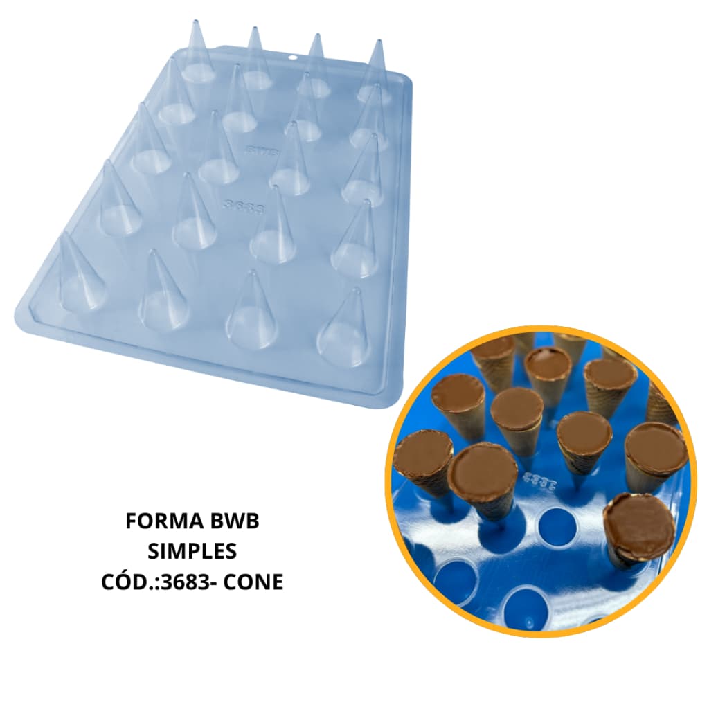 1~5 FORMA PARA CHOCOLATE SUPORTE CONE COD. 3683 SEMIPROFISSIONAL - BWB