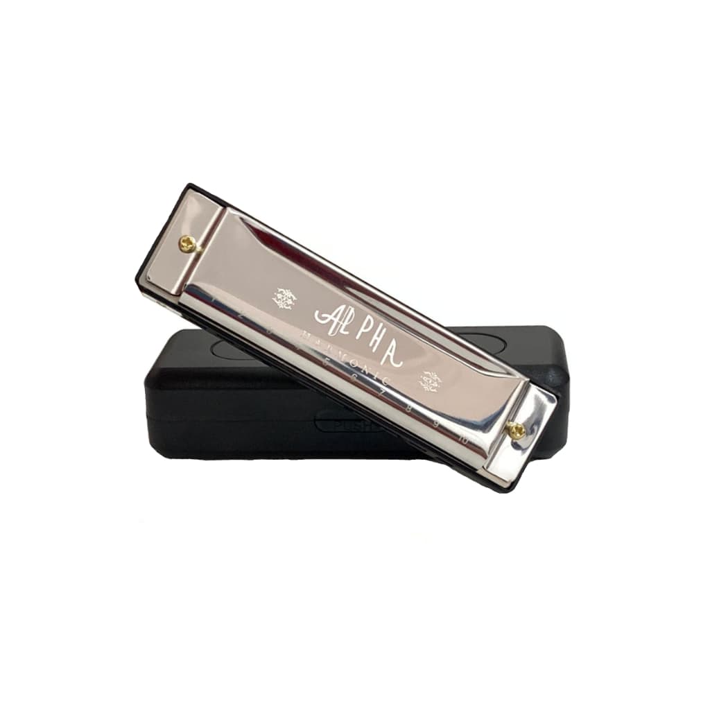 Gaita de Boca Alpha Profissional Harmônica em Dó (c) Blues Cromada